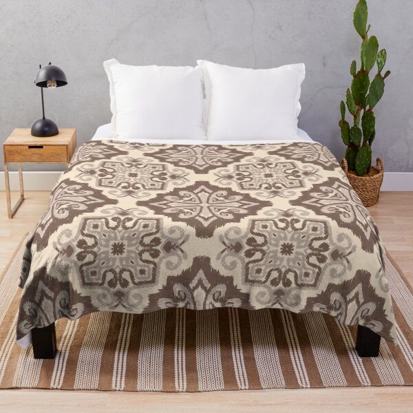 Item preview, Beige and Brown Ikat Seamless Pattern – Earthy Boho Textile Art designed and sold by Dintheo.