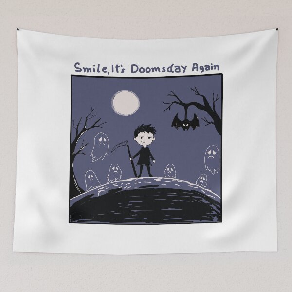 Item preview, Funny Grim Reaper Comic Shirt – Smile It’s Doomsday Again designed and sold by Popstudio85.