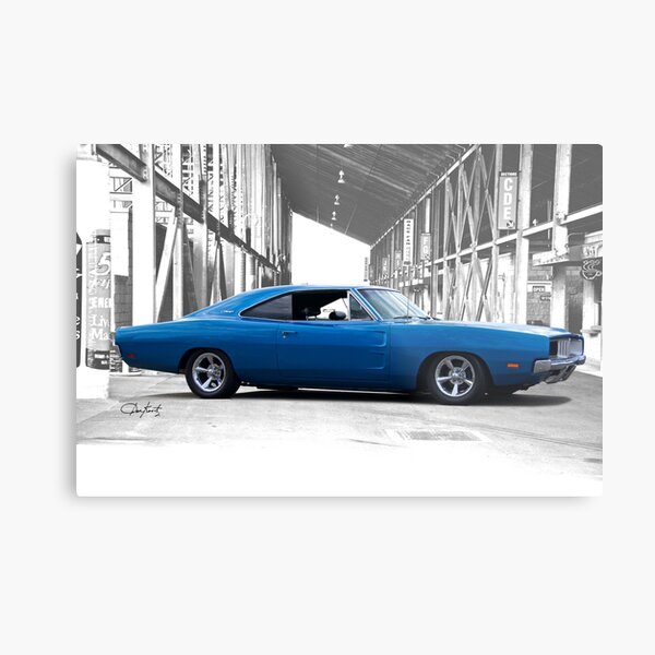 1969 Dodge Charger RT 'American Muscle' Metal Print