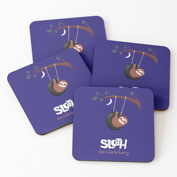 Item preview, "Sloth Too Cute to Hurry Night Swing Moon Cartoon Design" designed and sold by anandsiva2703.