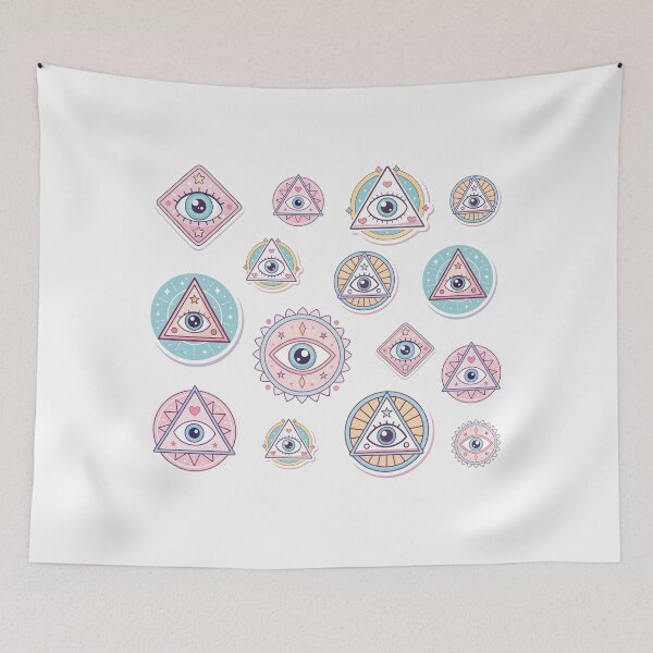 Item preview, Cute Kawaii All-Seeing Eye Stickers Pack - Mystic Pastel Aesthetic Description  designed and sold by asliberry.