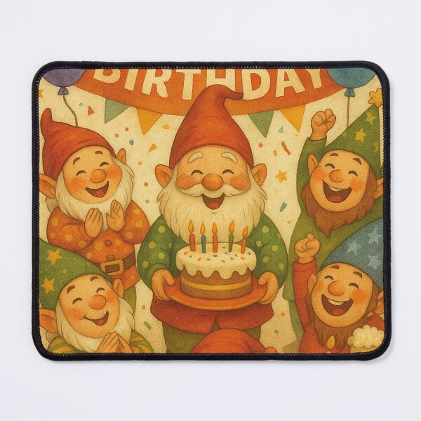 Item preview, Funny dwarves celebrate a birthday party designed and sold by Mauswohn.
