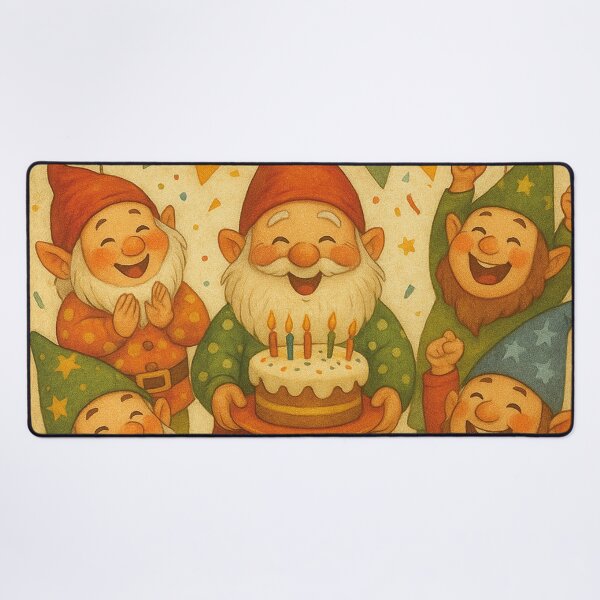 Item preview, Funny dwarves celebrate a birthday party designed and sold by Mauswohn.