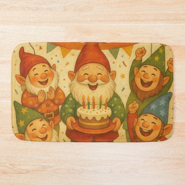 Item preview, Funny dwarves celebrate a birthday party designed and sold by Mauswohn.