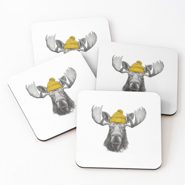 Item preview, Bull Moose Wearing Beanie designed and sold by SaraPorte.