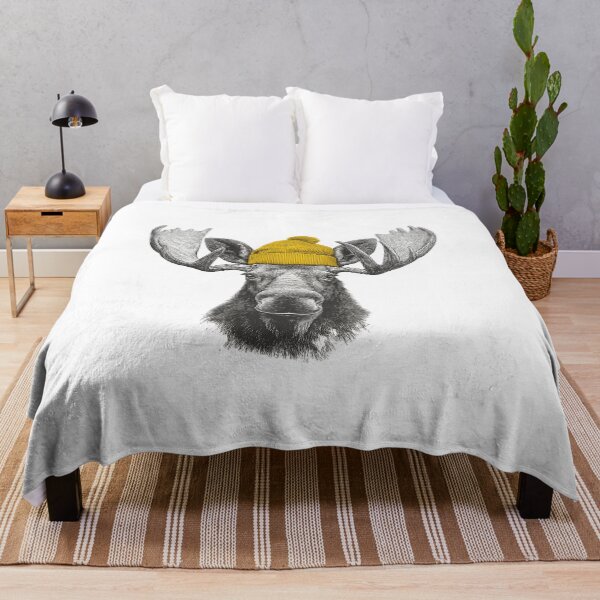 Item preview, Bull Moose Wearing Beanie designed and sold by SaraPorte.