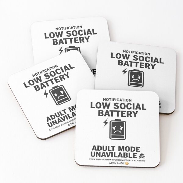 Item preview, Low Social Battery Adult Mode Unavailable Funny T-Shirt designed and sold by Evan-Tees.