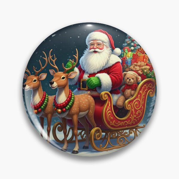 Item preview, Santa Claus in Sleigh with Reindeer – Festive Christmas Illustration with Gifts and Tree designed and sold by PixelVibe782.