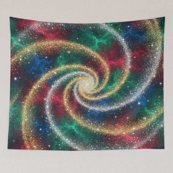Item preview, Cosmic Holiday Swirl: Glittering Galactic Spiral Nebula" designed and sold by MonaRose_Art.