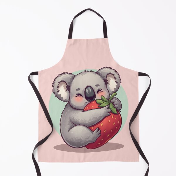 Item preview, Kawaii Koala with Strawberry | Cute Pastel Animal Art designed and sold by PawxelArt.
