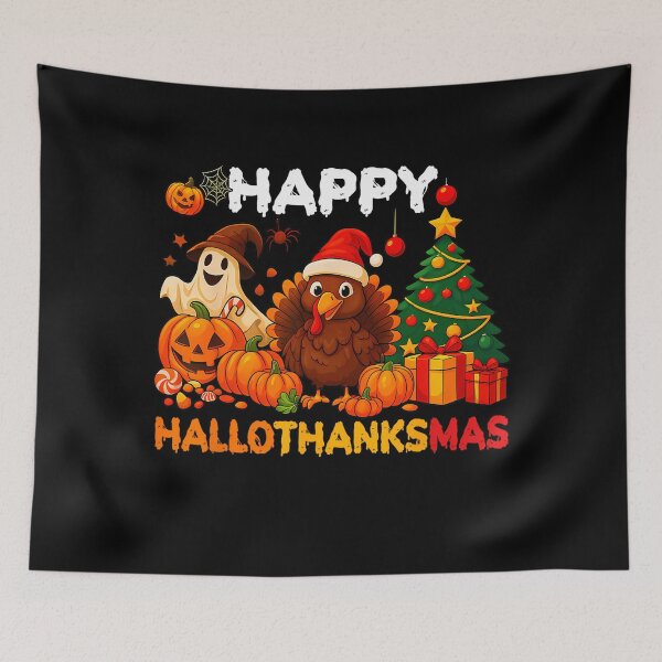 Item preview, Merry Hallothanksmas Tree Happy Christmas Vintage 2025 designed and sold by JamieFmorriSS.