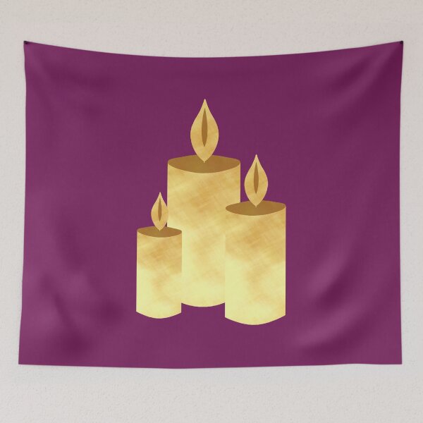 Item preview, Golden Candles on purple - Calm, Sensory-Friendly designed and sold by CreaTwinkles.