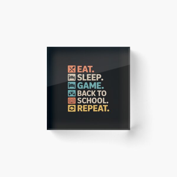 Item preview, Eat Sleep Game Back to School Repeat Funny Gamer Student designed and sold by JulienAureo.