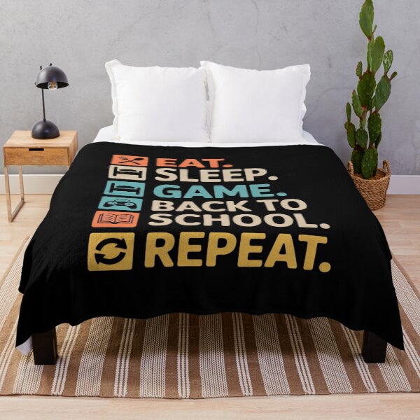 Item preview, Eat Sleep Game Back to School Repeat Funny Gamer Student designed and sold by JulienAureo.