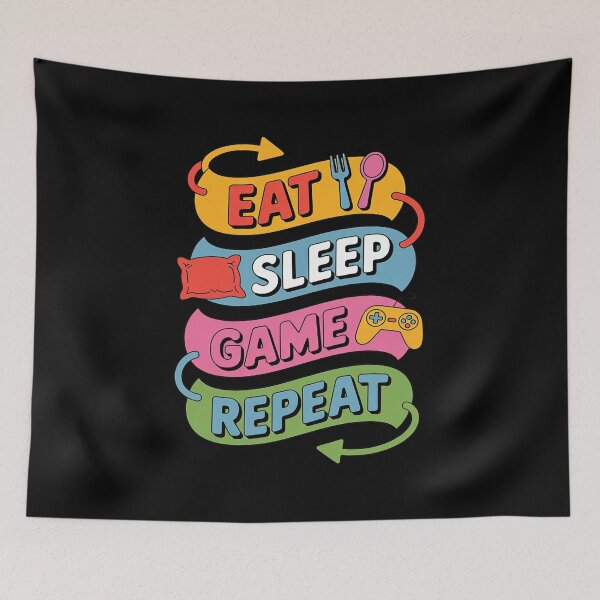 Item preview, Eat Sleep Game Repeat Gamer Quote designed and sold by JulienAureo.