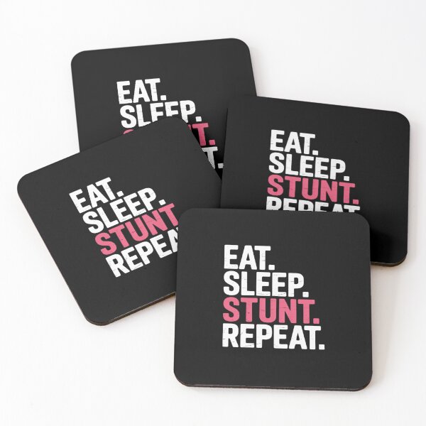 Item preview, Eat Sleep Stunt Repeat Pink Cheerleader Girl designed and sold by JulienAureo.