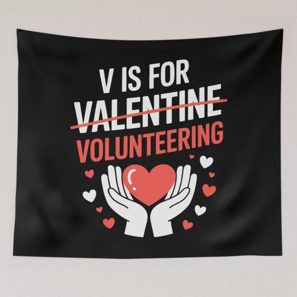 Item preview, V Is For Volunteering Funny Valentines Day Volunteer designed and sold by ValerieRodrigue.