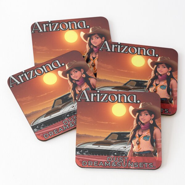 Item preview, Arizona Sunset - vintage animé sunset car art designed and sold by Digidelico.