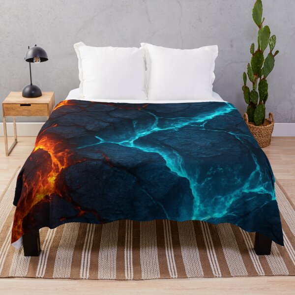Item preview, Fiery red and icy blue cracked lava texture designed and sold by SassyArtistry.