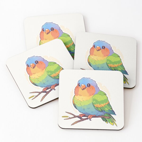 Item preview, Fluffy Parrot Friend – Cute Bird Sticker Design designed and sold by Wildtastic .