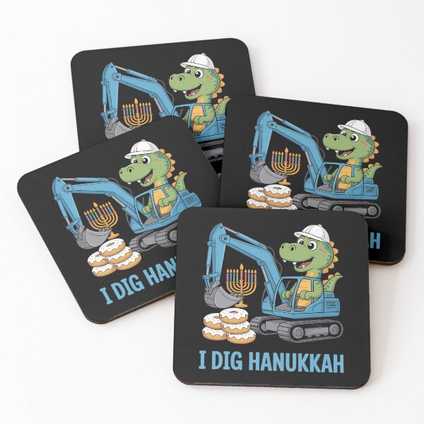 Item preview, I Dig Hanukkah Excavator Dino Chanukah Construction designed and sold by ValerieRodrigue.
