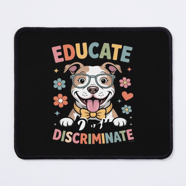 Item preview, Educates Don't Discriminate Groovy Pitbull Lover Pittie Mom designed and sold by Idarmotar.