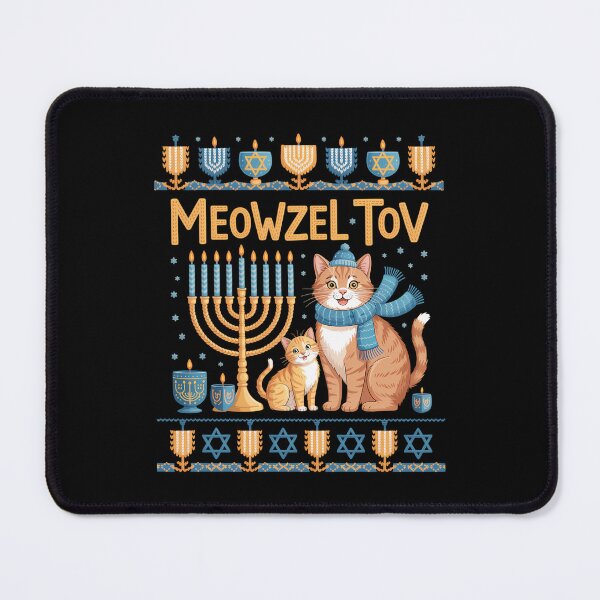 Item preview, Meowzel Tov Ugly Hanukkah Cat Chanukah Jew Menorah designed and sold by Sunset4Bones.