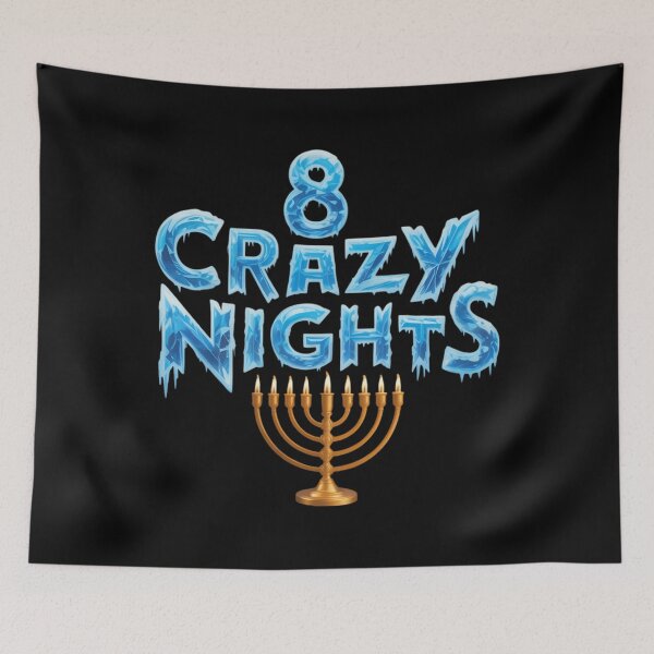 Item preview, 8 Crazy Nights Funny Hanukkah Chanukah Menorah designed and sold by Sunset4Bones.