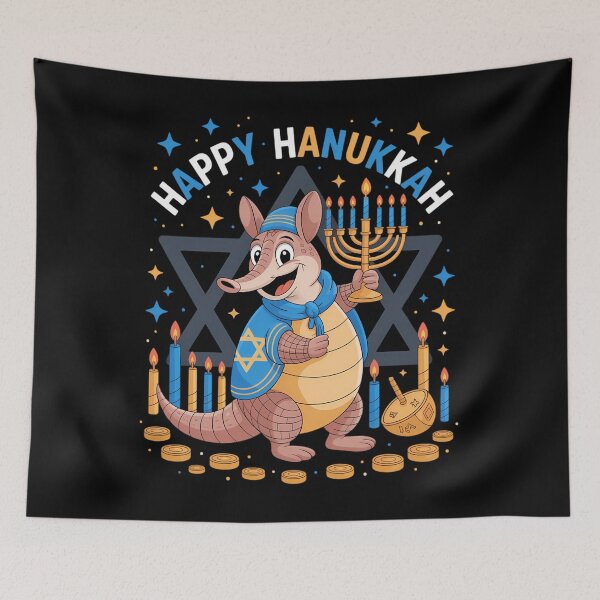 Item preview, Happy Hanukkah Armadillo Costume Jewish Symbols Menorah designed and sold by Sunset4Bones.
