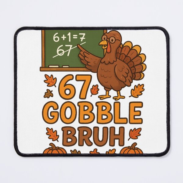 Item preview, 67 Gobble Bruh Turkey Teacher - Funny Thanksgiving Meme Tee Sticker designed and sold by GeniePixel.