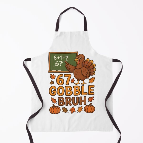 Item preview, 67 Gobble Bruh Turkey Teacher - Funny Thanksgiving Meme Tee Sticker designed and sold by GeniePixel.