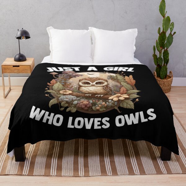 Item preview, Just A Girl Who Loves Owls – Cute Owl with Flowers and Moon T-shirt & Gifts designed and sold by LarryMBrown.