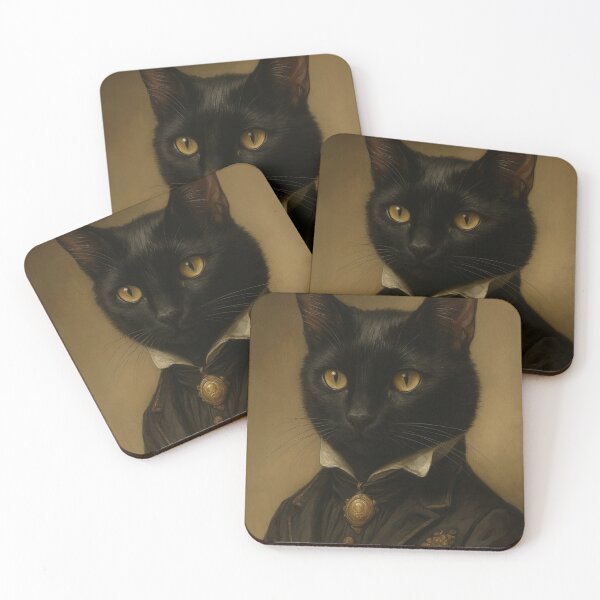 Item preview, Regal Black Cat Portrait – Victorian Aristocrat Feline Art designed and sold by flowerpower999.