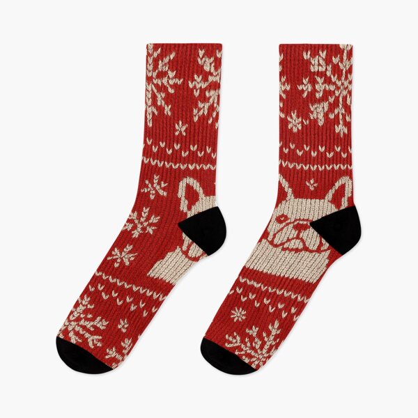 Item preview, Cute French bulldog Christmas sweater pattern design designed and sold by SassyArtistry.