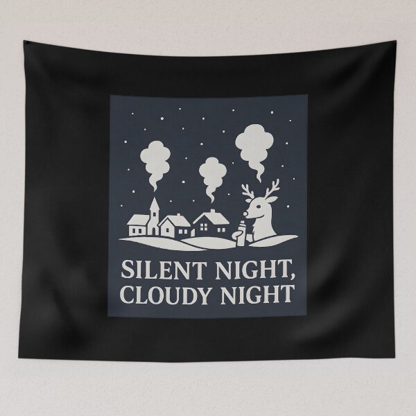 Item preview, Silent Night, Cloudy Night – Minimalist Vape Winter Landscape Design designed and sold by House of Taste Designs.