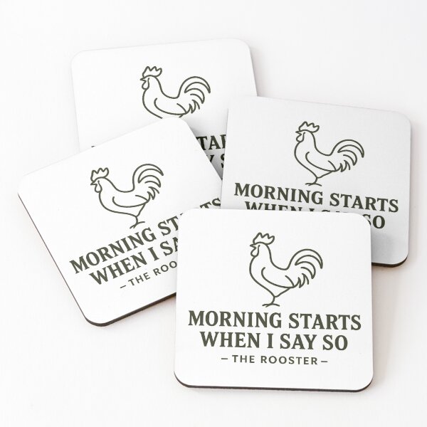 Item preview, Morning Starts When I Say So - Rustic Rooster Quote Minimalist Farmhouse Kitchen Wall Art designed and sold by SlavicFolk.