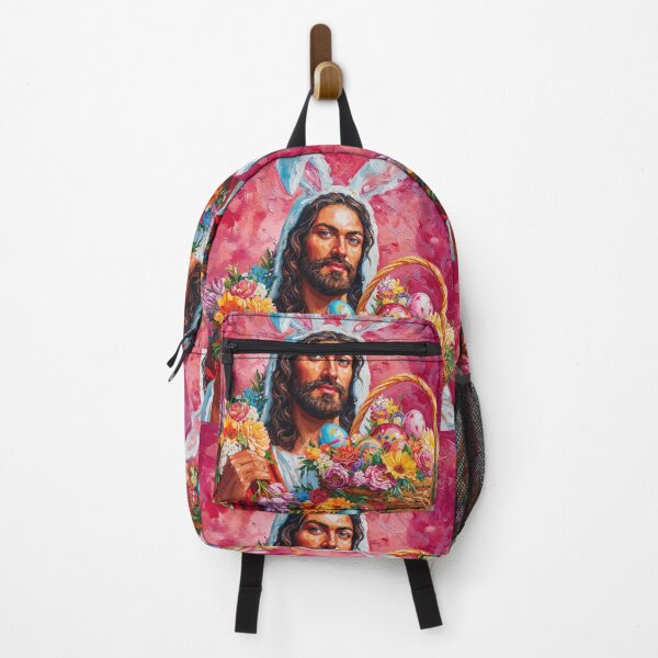 Item preview, Easter Bunny Jesus with Floral Basket Art designed and sold by Anastasiia Yurevych.