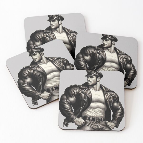 Item preview, Gay 1940s Vintage Biker Muscle Power Tom of Finland Tribute Leather Pride Graphic Design designed and sold by ItsAKinkThing.