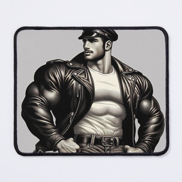 Item preview, Gay 1940s Vintage Biker Muscle Power Tom of Finland Tribute Leather Pride Graphic Design designed and sold by ItsAKinkThing.