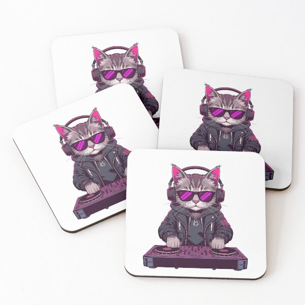 Item preview, Cool Cat DJ Mixing Music | Feline Scratch Master designed and sold by ArtCustomDesign.