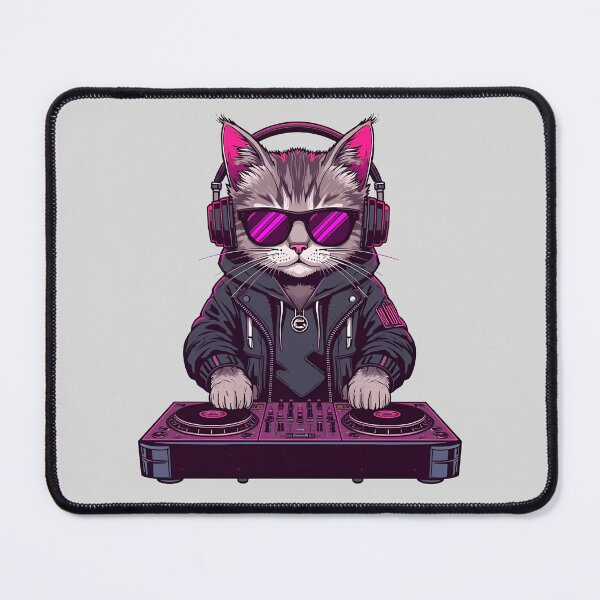 Item preview, Cool Cat DJ Mixing Music | Feline Scratch Master designed and sold by ArtCustomDesign.