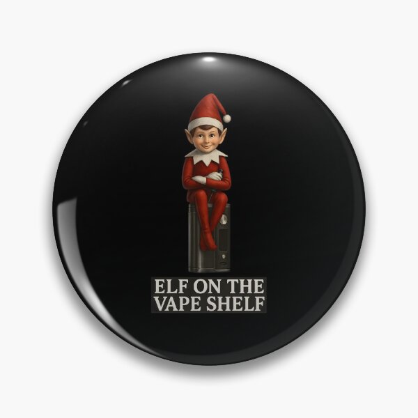 Item preview, Elf on the Vape Shelf – Funny Christmas Elf Sitting on a Vape Mod designed and sold by House of Taste Vape Designs.