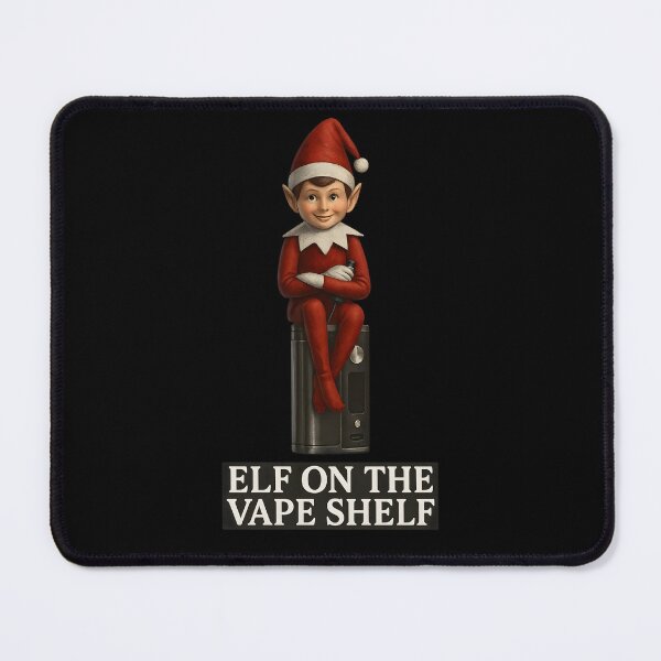 Item preview, Elf on the Vape Shelf – Funny Christmas Elf Sitting on a Vape Mod designed and sold by House of Taste Vape Designs.