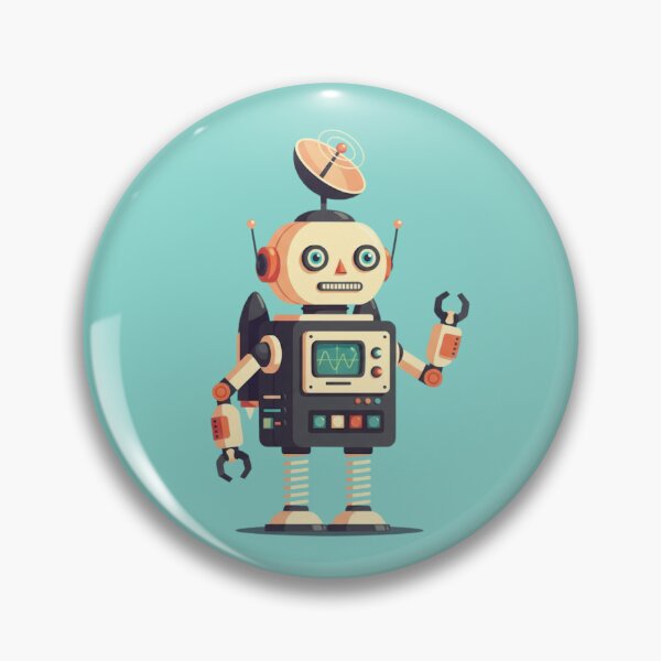 Item preview, "Retro Cartoon Robot Vintage Sci-Fi Character Illustration" designed and sold by anandsiva2703.