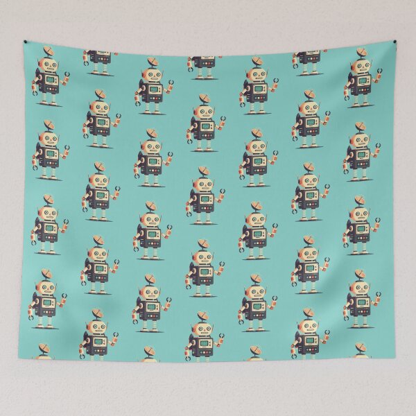 Item preview, "Retro Cartoon Robot Vintage Sci-Fi Character Illustration" designed and sold by anandsiva2703.