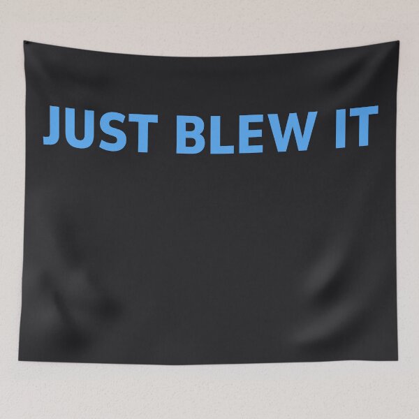 Item preview, Just Blew It Double Entendre Blue Minimalist Typography, Irony Fashion Parody Design for Stickers Notebooks Shirts Bags Magnets and More designed and sold by eatmorvelopator.