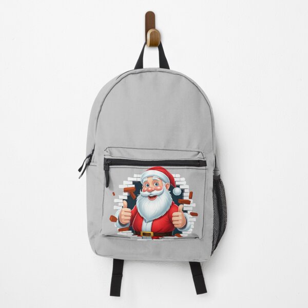 Item preview, Cheerful Santa Claus Bursting Through a Brick Wall – Fun and Energetic Christmas Art designed and sold by PixelVibe782.