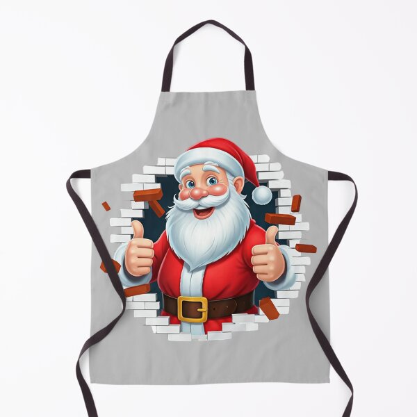 Item preview, Cheerful Santa Claus Bursting Through a Brick Wall – Fun and Energetic Christmas Art designed and sold by PixelVibe782.
