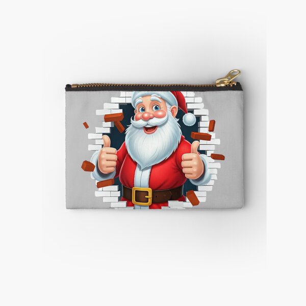 Item preview, Cheerful Santa Claus Bursting Through a Brick Wall – Fun and Energetic Christmas Art designed and sold by PixelVibe782.