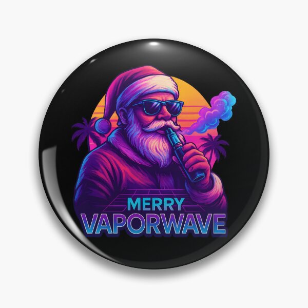 Item preview, Merry Vaporwave – Retro Neon Santa Vaping Christmas Design designed and sold by House of Taste Vape Designs.